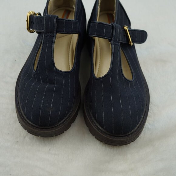 Sam Edelman Girls Taelor Kids Pinstripe Loafers Platform Size 12M - Picture 3 of 10